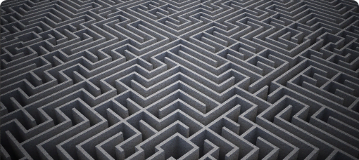 Difficult maze puzzle demonstartig big data ecosystem