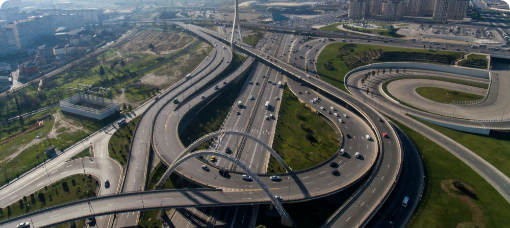 Modern megapolis representing cloud big data ecosystem