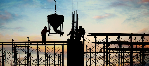 Construction site silhouette to symbolize data integration and engineering