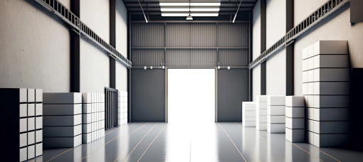 Large warehouse representing data lake and warehouse